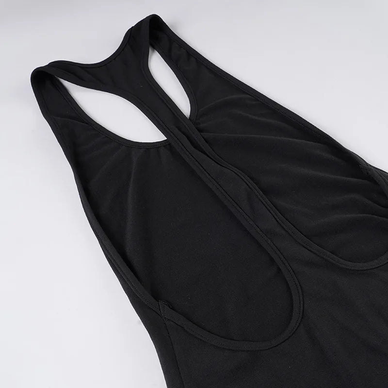 Woman Clothing Sleeveless Backless Solid Black Party Club Dress 2026 Fashion Sexy Hollow Out Package Hip Mini Vacation Dresses