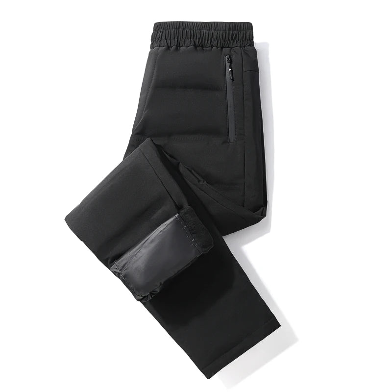 Winter Duck Down Pants Men Minimalist Style Plus Size Down Pants Male Outdoor Windproof Solid Warm Winter Trousers 7XL