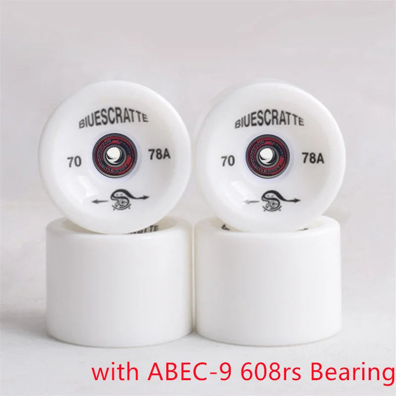 4pcs 70mm 51mm 80 duro Longboard Wheel for 70mm Skateboard Tire 80A Durable Elastic PU Ruedas for Road Street Skate Board Rodas