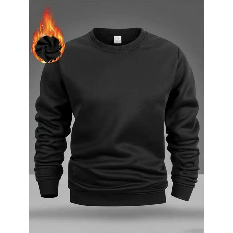Men's Crew Neck Sweatshirts Solid Color Sweatwear Spring Outdoor Casual Daily Long Sleeve Pullover Hoodie Man Sportswear