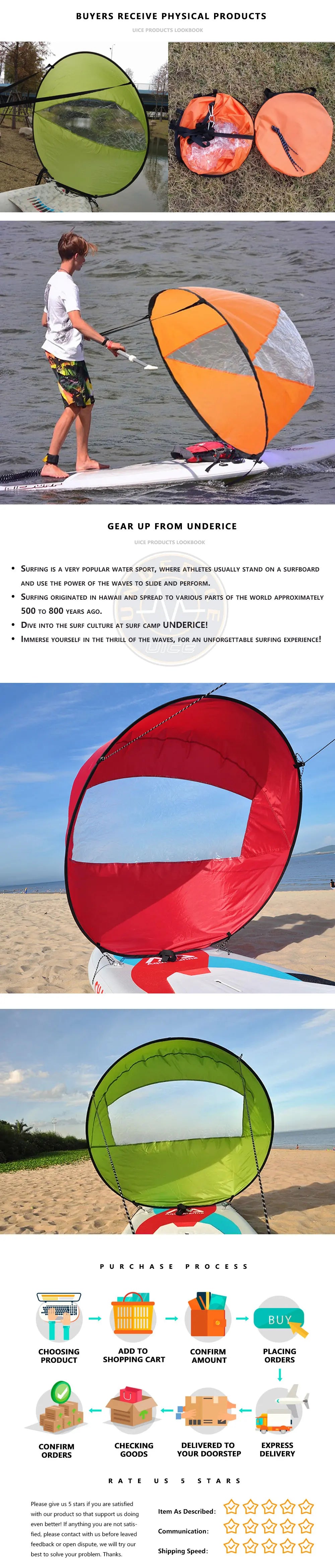 Kayak SUP Board Wind Sail 42Inch Paddleboard Accessory SUP Accessories Surfboard Surf Water Sports Boat Accessories