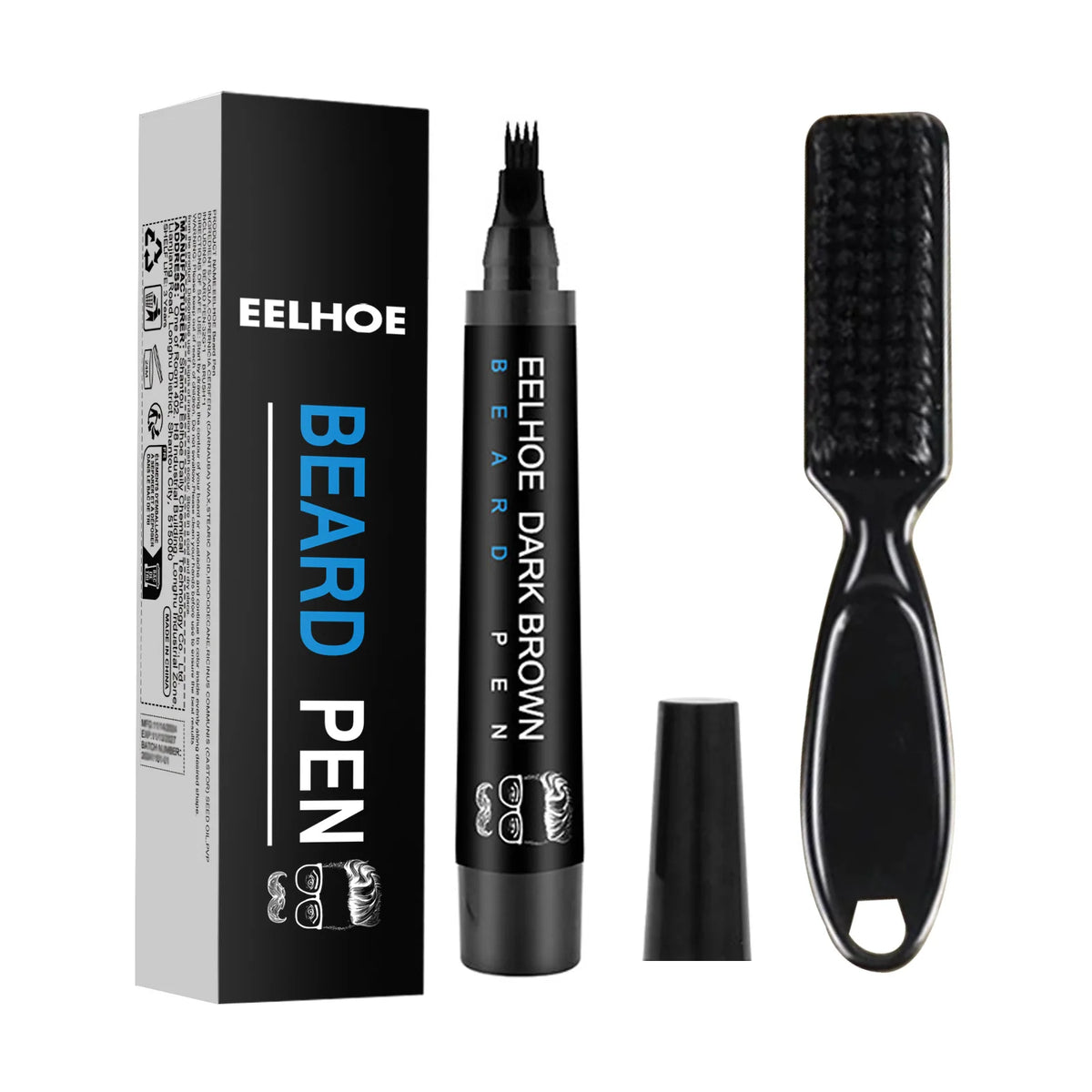Waterproof Beard Pen Filler Men Moustache Coloring Pen Beard Coloring Filling Enhancer Black Fiber Hair Beard Stuffing Pen Tool
