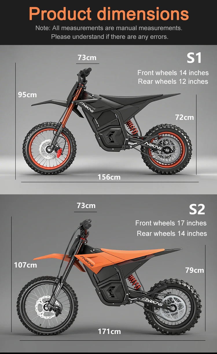 Dropshipping Electric Motocross Bike 60V 27AH 1600W,40Mph,37 Miles,Urban Commuting Front 17";Rear 14" Off-Road Electric Bike