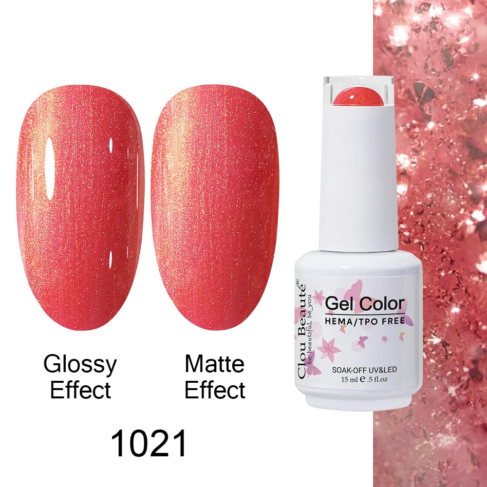 Clou Beaute HEMA TPO FREE Caramel Brown Wine Red Coffee Gel Nail Polish High Pigment Autumn Nail Art Full Coverage UV Varnish