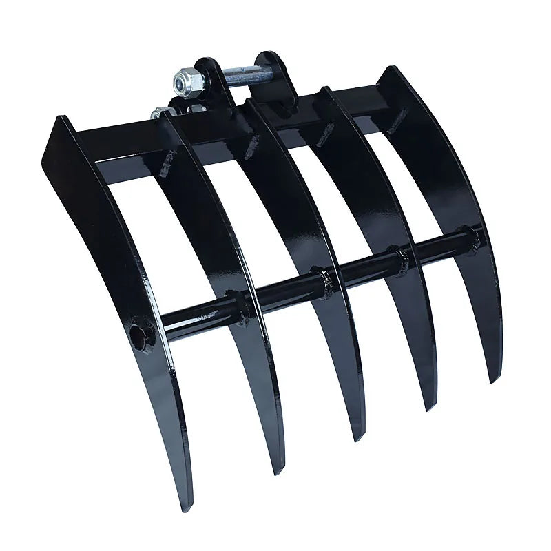 Mini Excavator Rake Small Digger Rake Attachments Removes Debris Loose Soil Surface Rake Accessory For 0.8-2ton Excavator