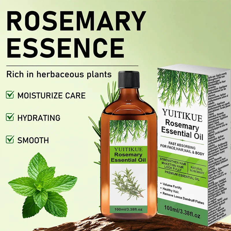 100ml Rosemary Essential Oil Natural Plant Extract Stimulate Hair Growth Nourish Scalp Smooth Hair Remove Loose Dandruff Flakes