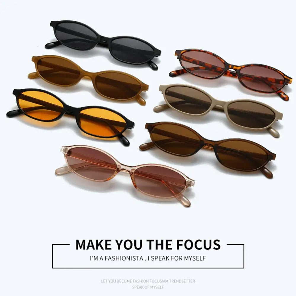 Vintage Cat Eye Oval Sunglasses Lightweight Trendy 90s Sunnies UV protection Sun Glasses for Women & Men