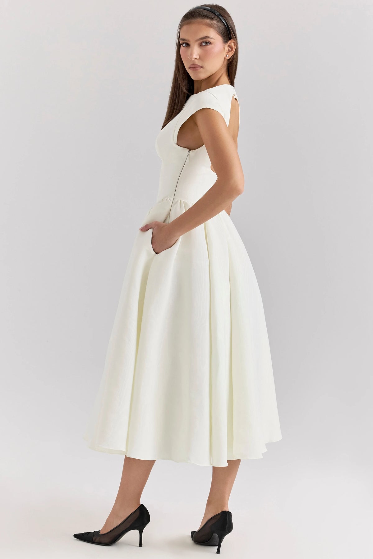 CHNMR French Elegant Solid O-neck Sleeveless Women A-line Long Dress Sexy Ruffle High Street Lady Dresses Casual Female Vestidos