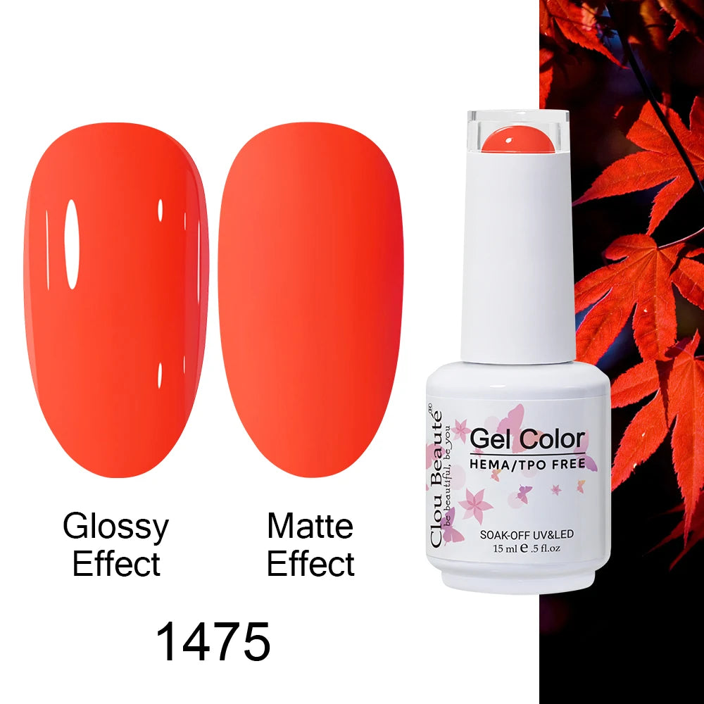Clou Beaute HEMA TPO FREE Caramel Brown Wine Red Coffee Gel Nail Polish High Pigment Autumn Nail Art Full Coverage UV Varnish