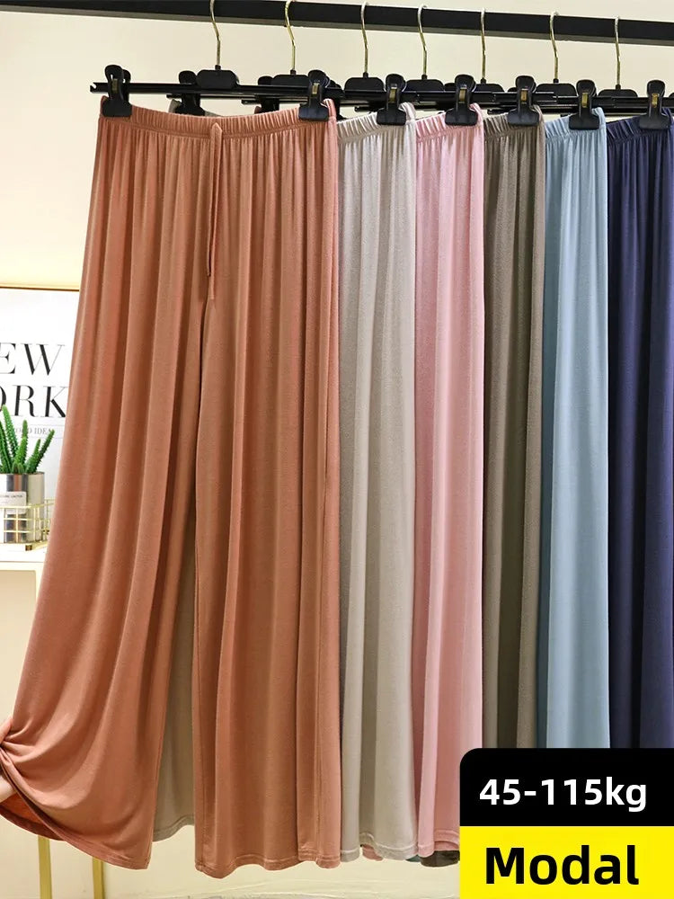 Modal Floor-Length Wide Leg Pants Loose Home Spwear  Color Versatile Casual Summer Thin Home Pants Women