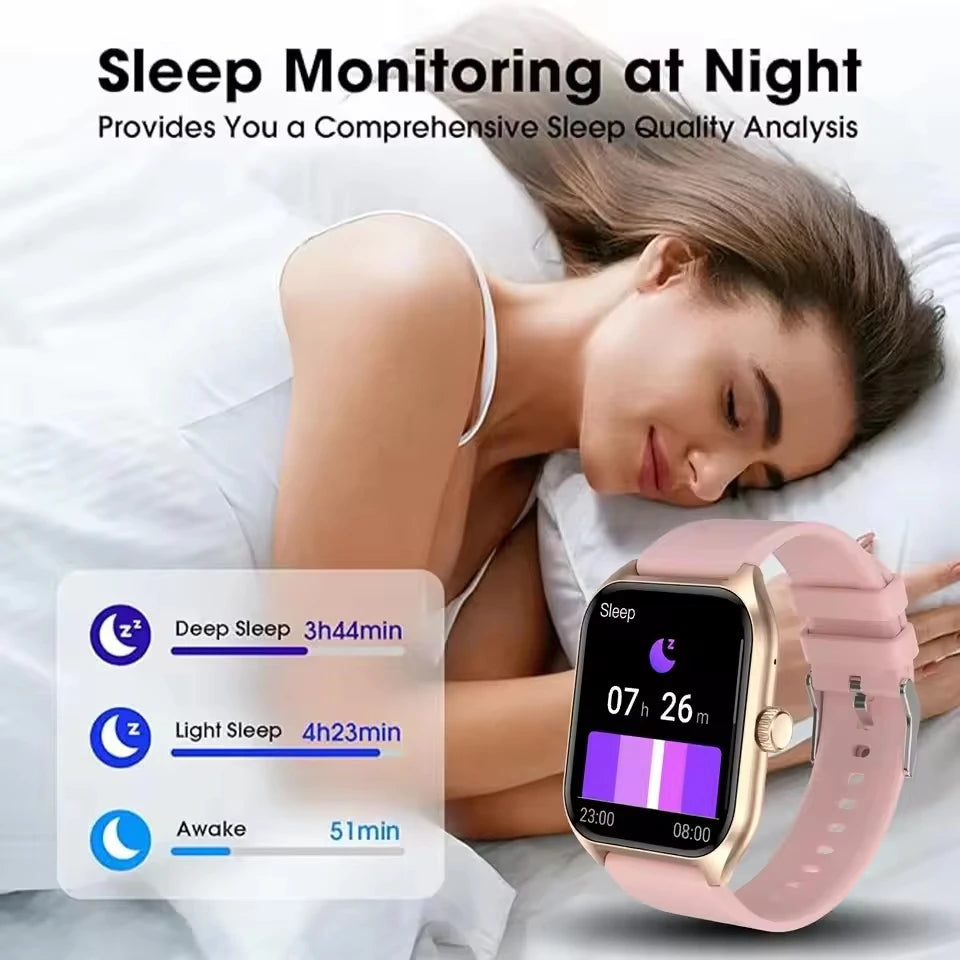 2026 New Smart Watch 2.01" HD Display Bluetooth Call Blood Oxygen Heart Rate Monitor Fitness Gift for Men Women