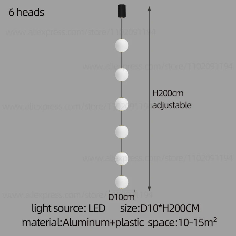 Stairs Modern Chandelier Loft Duplex Living Room Hotel Lobby Long Pendant Nordic Home Decorative Lighting Ball Long Line Pendant