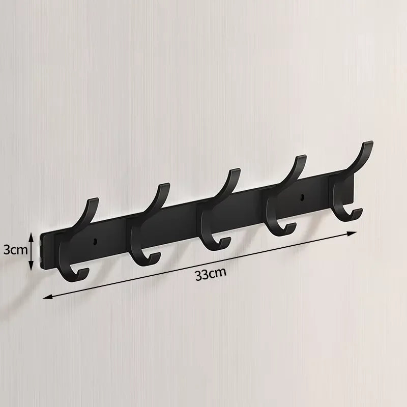 Black Robe Hooks Towel Hanger Nail Wall Rack Hooks Coat Clothes Holder for Bathroom Kitchen Accessories