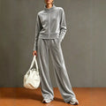 Women Solid Color Velvet 2 Piece Set Stand Collar Full Zip Jacket Wide Leg Pant Casual Sport Matching Outfit Autumn Winter Set