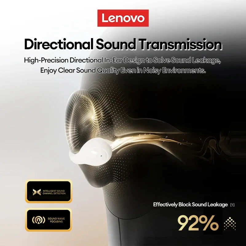 New Lenovo LP25 OWS Wireless Bluetooth 5.4 Clip Headphones Long Battery Life Gaming Headset HIFI Surround Sound Earbuds With Mic