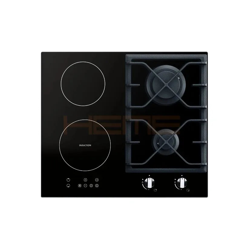 New Products Kitchen Appliances Glass Panel 4 Burners Hybrid Hob With Gas / Induction / Ceramic Burner