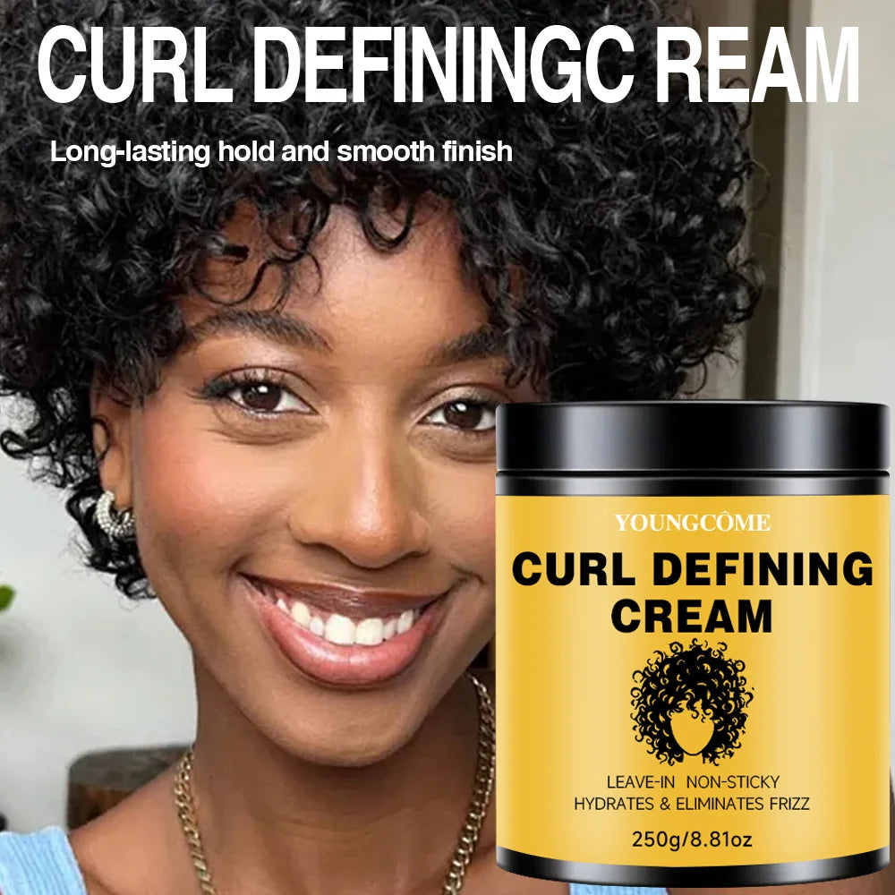 250g Hair Curling Cream Curly Hair Enhancer Moisturizing Frizzy Styling Wavy Wigs Enhance Smooth Nourishing Curl Boost