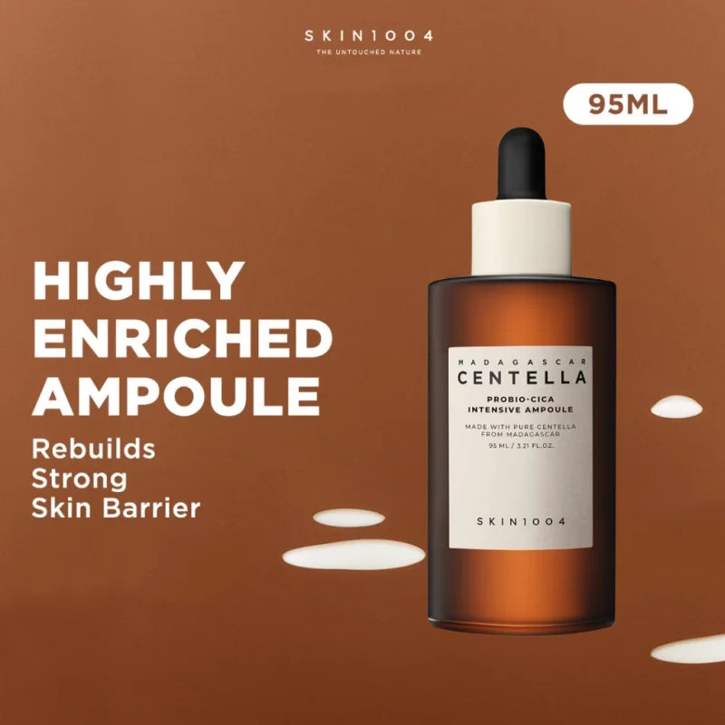 Skin1004 Madagascar Centella Probio-Cica Ampoule Serum,Facial Anti-aging,Nourishing and Soothing Essence 95ml Korean Skincare