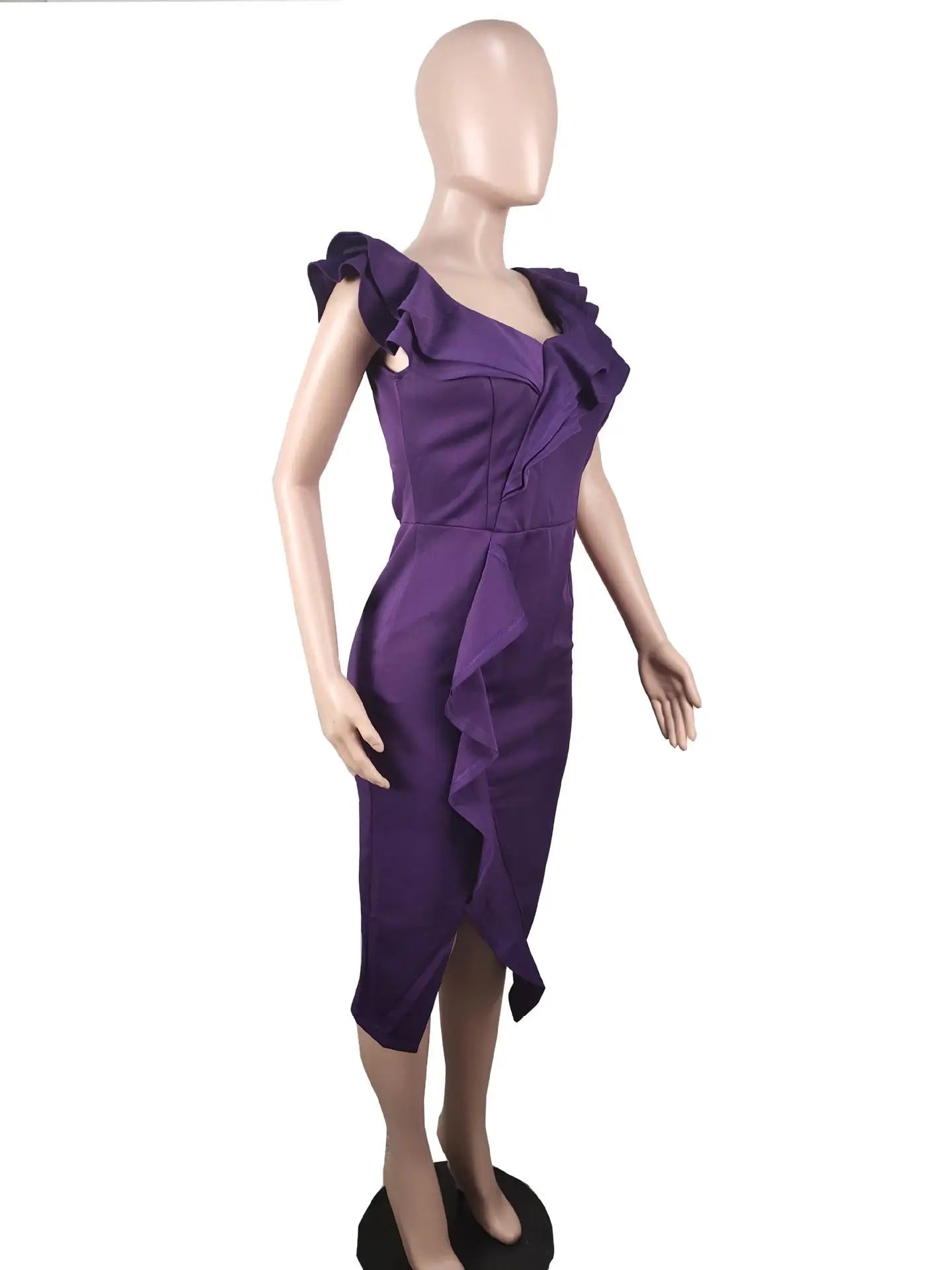 Summer Women's Pure Color Short Sleeve Long Dress Cleanfit Loose Waist Polyester Cotton Blend Regular Sleeve Basic Style