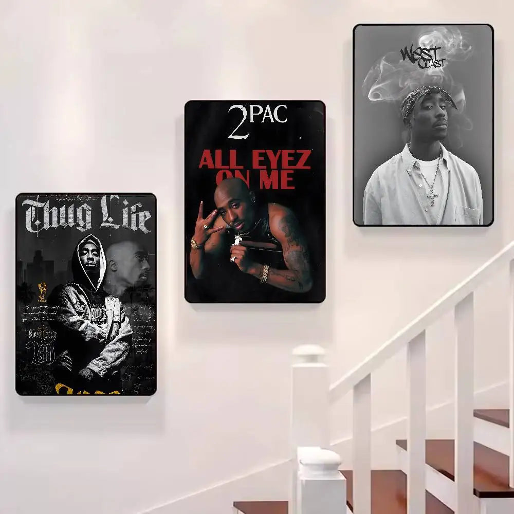 Hip Hop Singer 2-2Pac-MT Tupac Shakur Poster Art painting poster with prints Home bedroom living room decoration gift