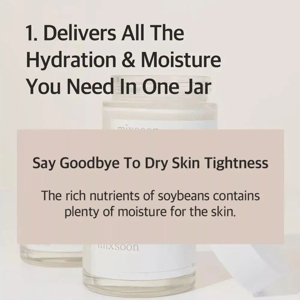 Mixsoon Bean Essence & Cream - Repair Damage Anti-aging Fade Spots Thick And Moist Moisture Mild and Smoothing Korean Skincare