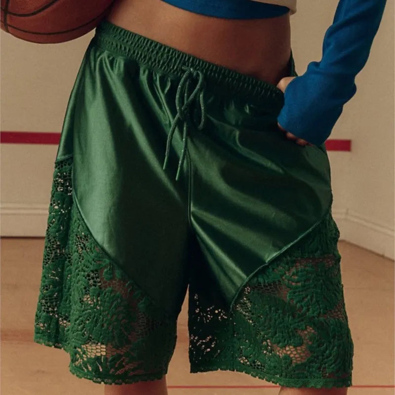 Shorts For Women Lace Five-point Pants Chic Sports Drawstring Beach Party Hot Shorts Casual Female Fashion Streetwear Clothing