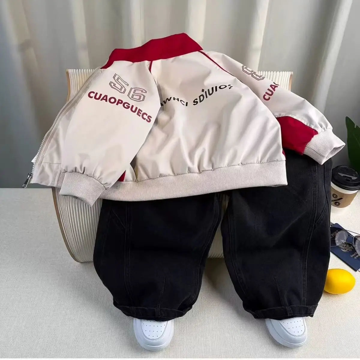Boys' Outerwear Autumn Children's Cool And Handsome Motorcycle Suit 2026 New Stylish Baby Thin Jacket Trend