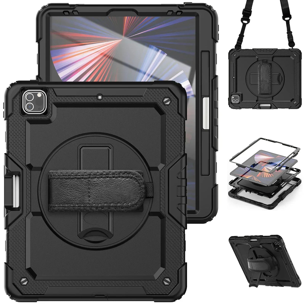 360 Rotation Kids Stand Tablet Case for 2026 New IPad Air 8 M4 11 13 inch , For iPad A19 12th 11th 10th A16 Air 7 6 M3 M2 Cover