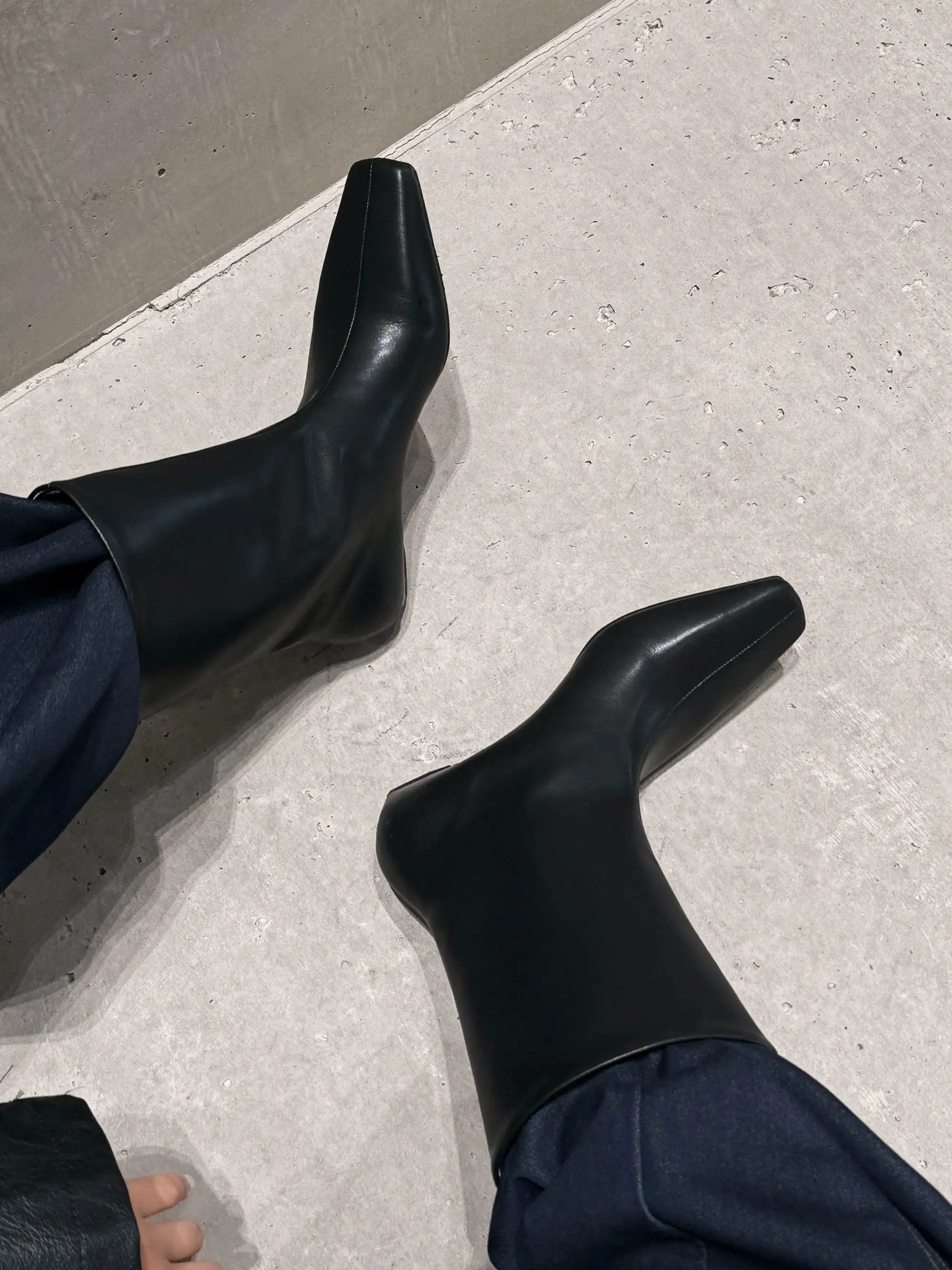 Krazing Pot Kid Suede Leather Square Toe Low Heels Modern Boots Casual Winter Autumn Brand Office Lady Concise Women Ankle Boots