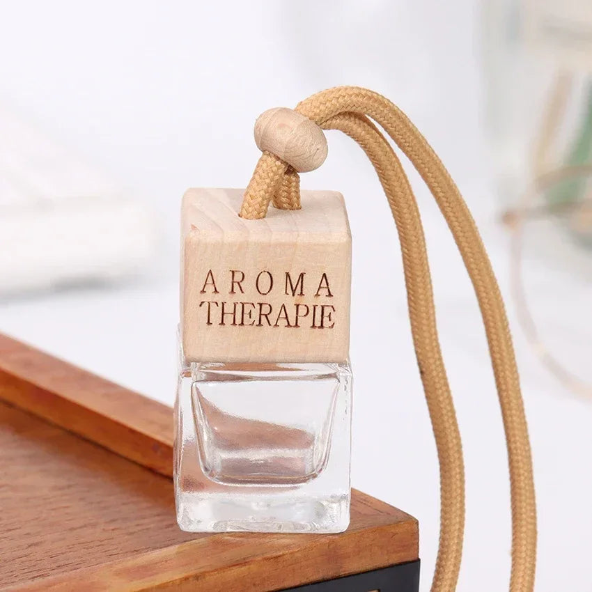 Pack Car Ornament Air Freshener Perfume Square Cap Empty Bottle Scent Essential Oil Diffuser Pendant