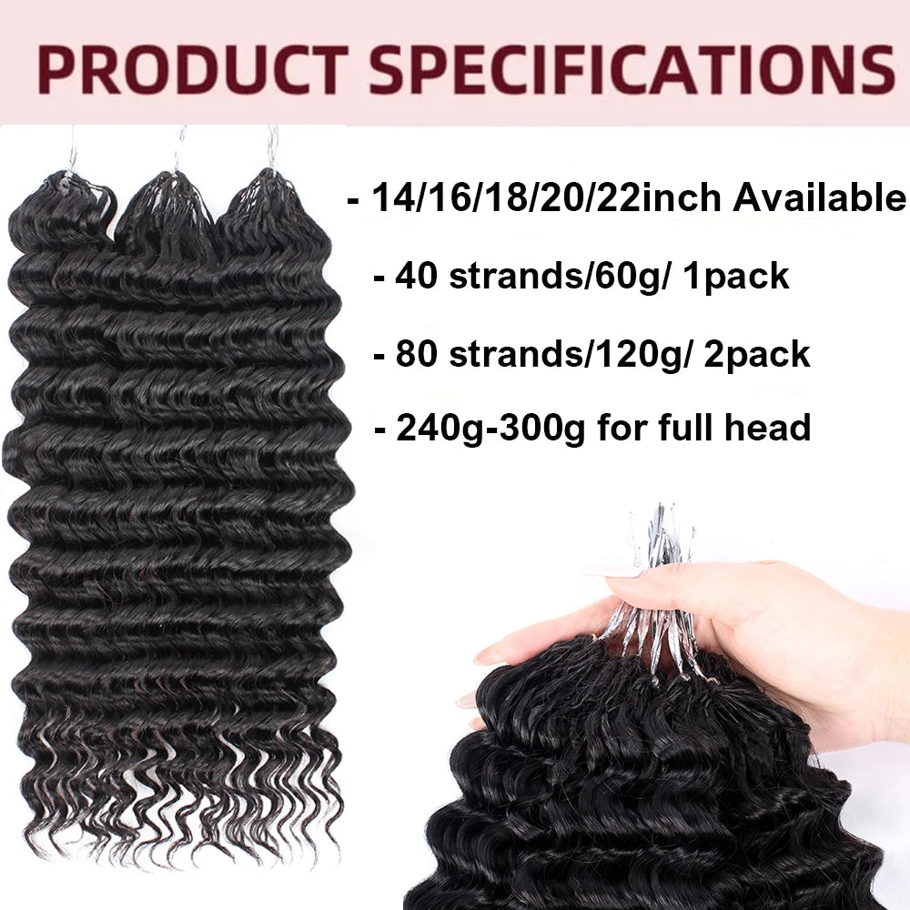 Pre-divided Bulk Hair for Braiding Deep Wave Crochet Human Hair Knotless Miracle Knots Hair Extensions Boho Braids Invisible