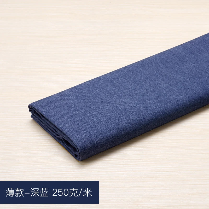 Washed Denim Jeans Fabric Cotton By The Meter for Needlework Dress Skirt Shirt Jacket Pants Diy Sewing Wearable Soft Cloth Blue