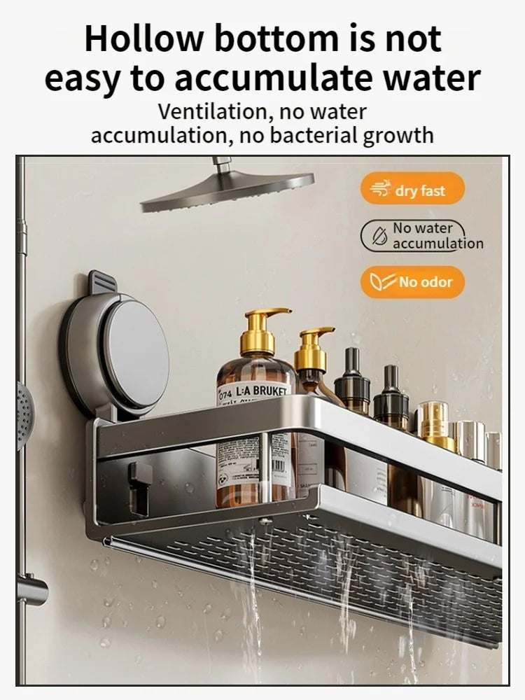 No Drill Bathroom Suction Cup Storage Shelf Storage Shelf Bathroom Perforation-Free Wall Hanging Vanity Toilet Triangle Basket R