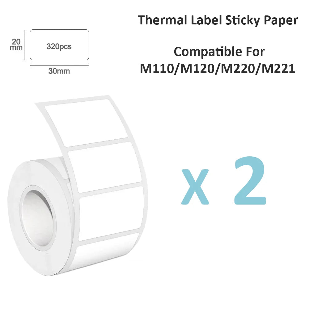 White Thermal Label Paper, Printing, Multi-Purpose Thermal Label Paper, Suitable for Folder Organization, 230 Sheets Per Rolls