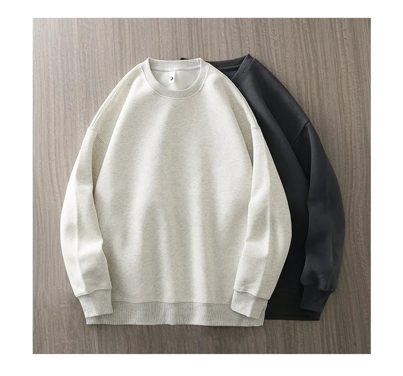 DUKEEN 460G Heavyweight Men's Sweatshirts 2025 Autumn Round-Neck Long Sleeve Solid Color Sport Pullover 11 Color Choose