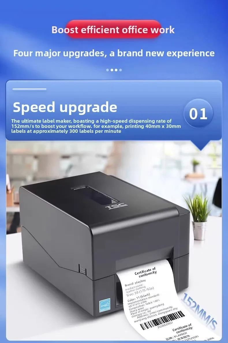 High Efficiency Thermal Transfer Desktop Smart Printer TE210 TE310 Shipping Label Sticker Printer For Logistics Express