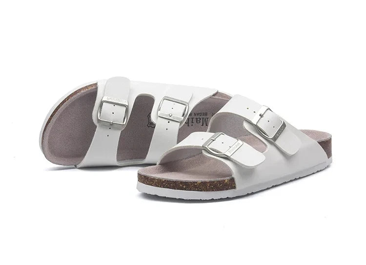 Slippers Women Buckle Flat Bottom Cork Slippers Man Summer Unisex Beach Button Outdoor Casual Sandals Designer Ladies Shoes
