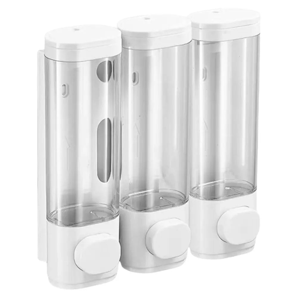 Wall Mounted Bathroom Liquid Soap Dispenser Three Head Hand Sanitizer Holder Wall Mount Soap Shampoo Gel Shower Liquid Container