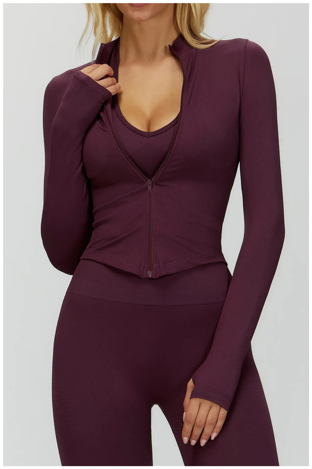 Zipper Yoga Shirts For Women Long Sleeve Seamless Fitness Running Gym Jacket Workout Dry Fit Breathable High Elastic Sports Top
