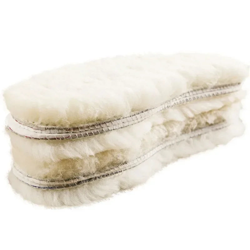 Natural Sheepskin Insoles Winter Real Fur Wool Insoles Men Women Warm Soft Thick Warm Cashmere Snow Boots Shoe Pad