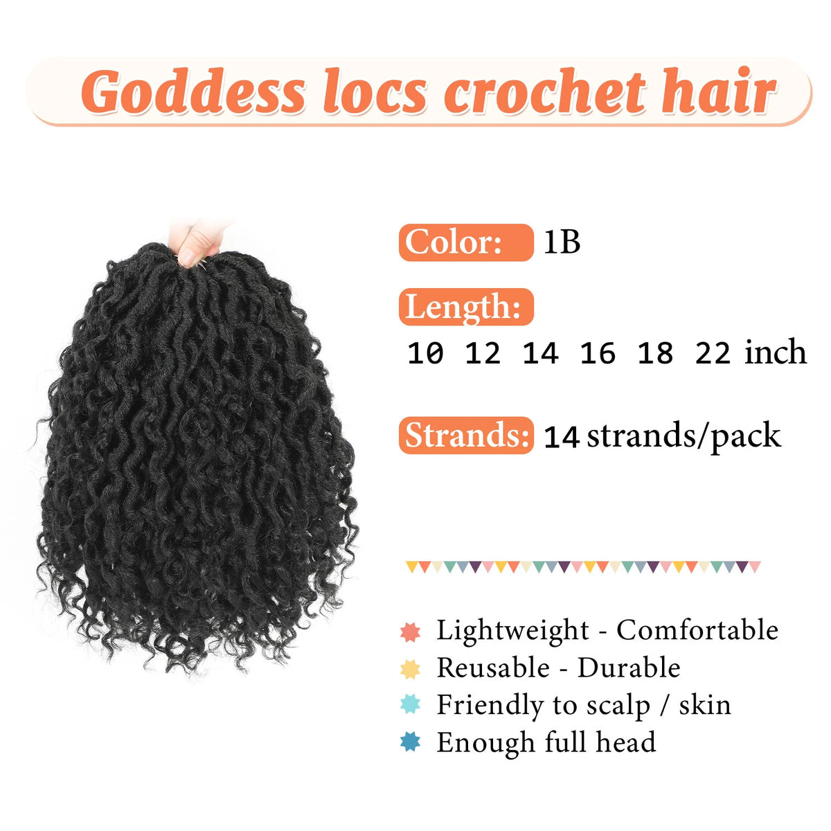 Goddess Locs Crochet Hair 10-22 Inch Faux Locs Crochet Hair Black Women PreLooped Boho Locs Synthetic River Locs with Curly Ends