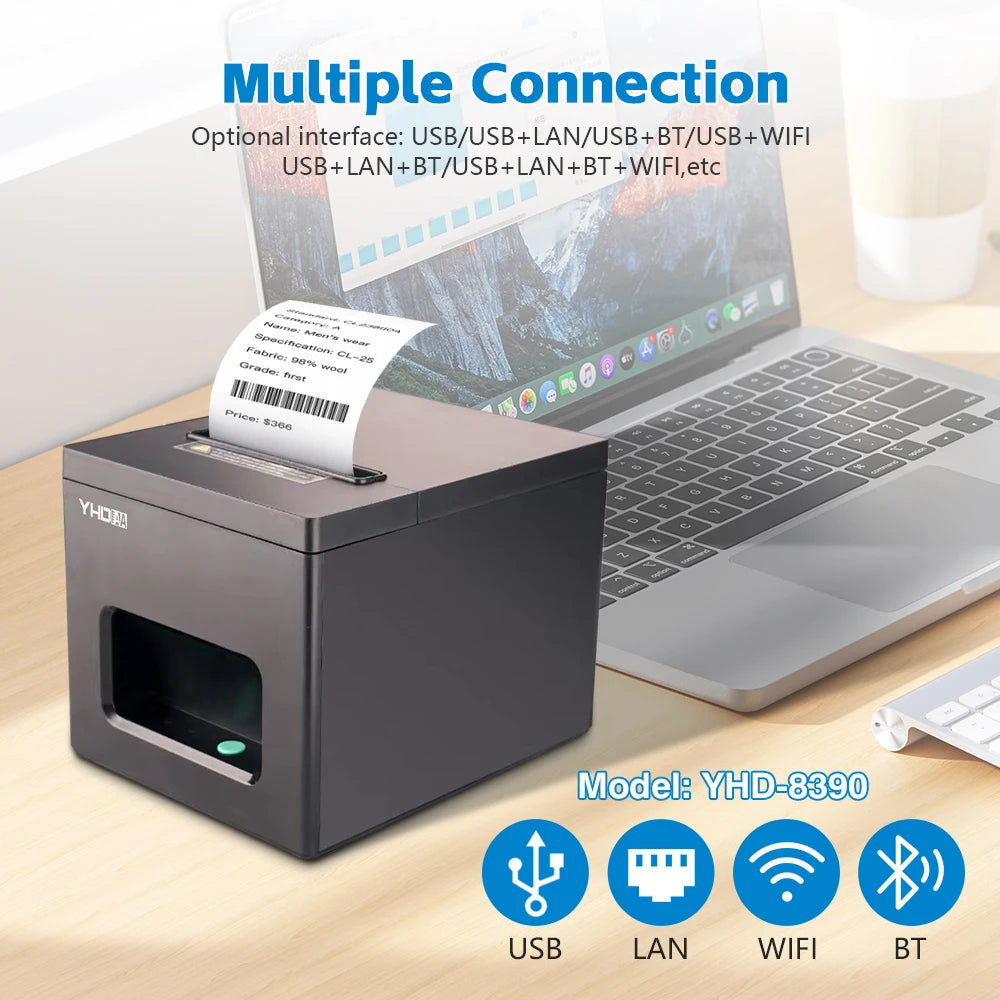 Thermal Receipt Printer CE ROHS Multi-Interface 80mm POS Thermal Ticket Printer with Auto Cutter