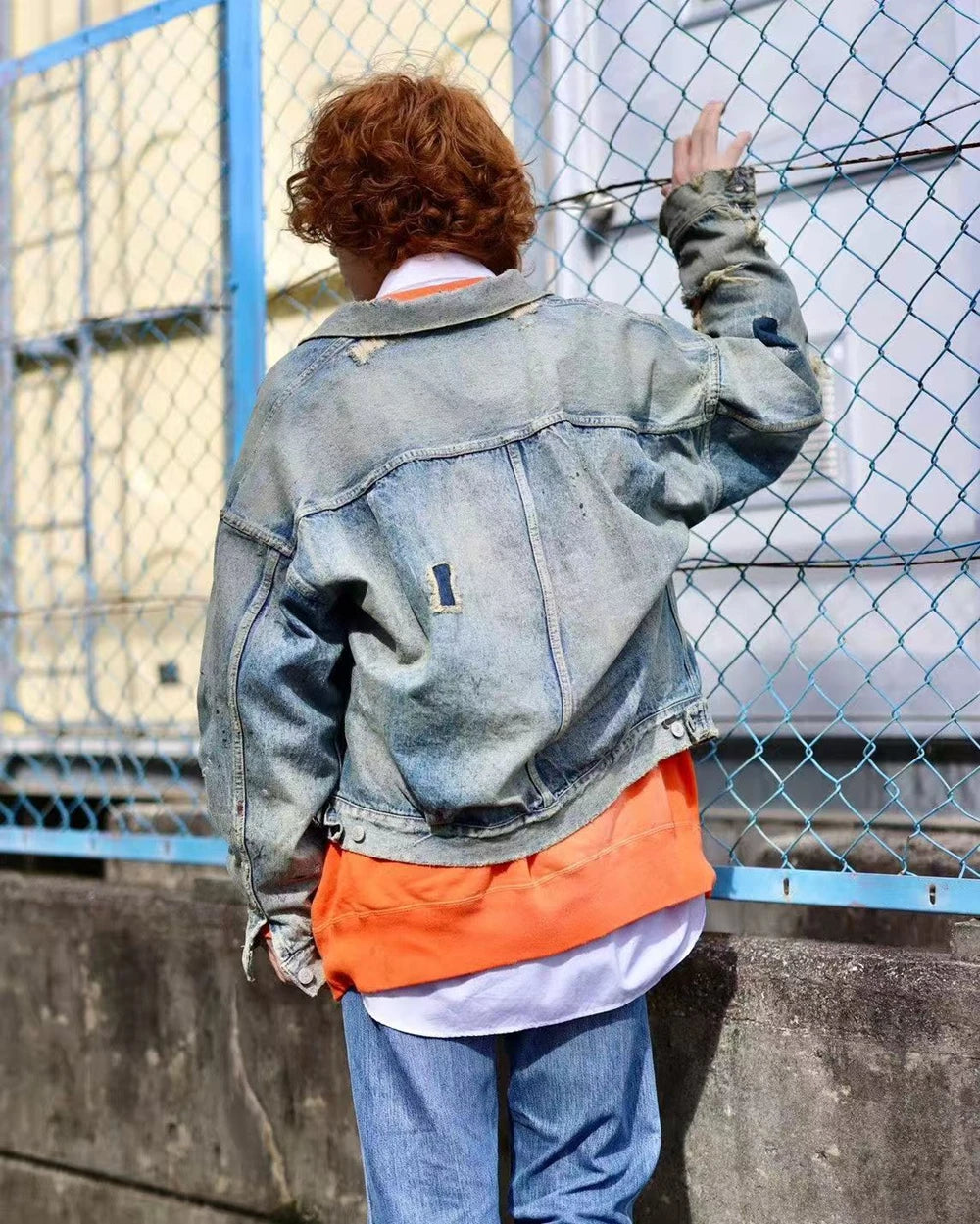 Yao Fashion SAINT OF MICHAEL Damaged Aged Ripped Denim Jackets Streetwear Loose Oversize Unisex High Quality Jacket For Men