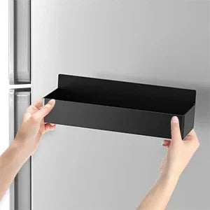 Strong Magnetic Shelves 2 Layers Black White Storage Rack Kitchen Plastic Spice Seasoning Organizer for Refrigerator Microwaves