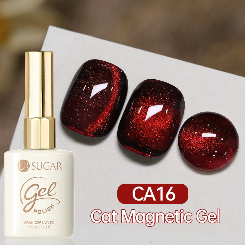 UR SUGAR 15ml Cat Magnetic Gel Jelly Glass Full Coverage Varnis Magnetic Gel Soak Off UV LED Gel Autumn Winter Xmas Manicure