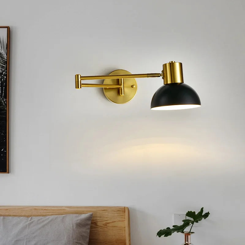 Modern Indoor Touch Sensor Wall Lights Adjustable Swing Long Arm LED Wall Lamps Internal Bedside Lighting Decor Sconce Lights