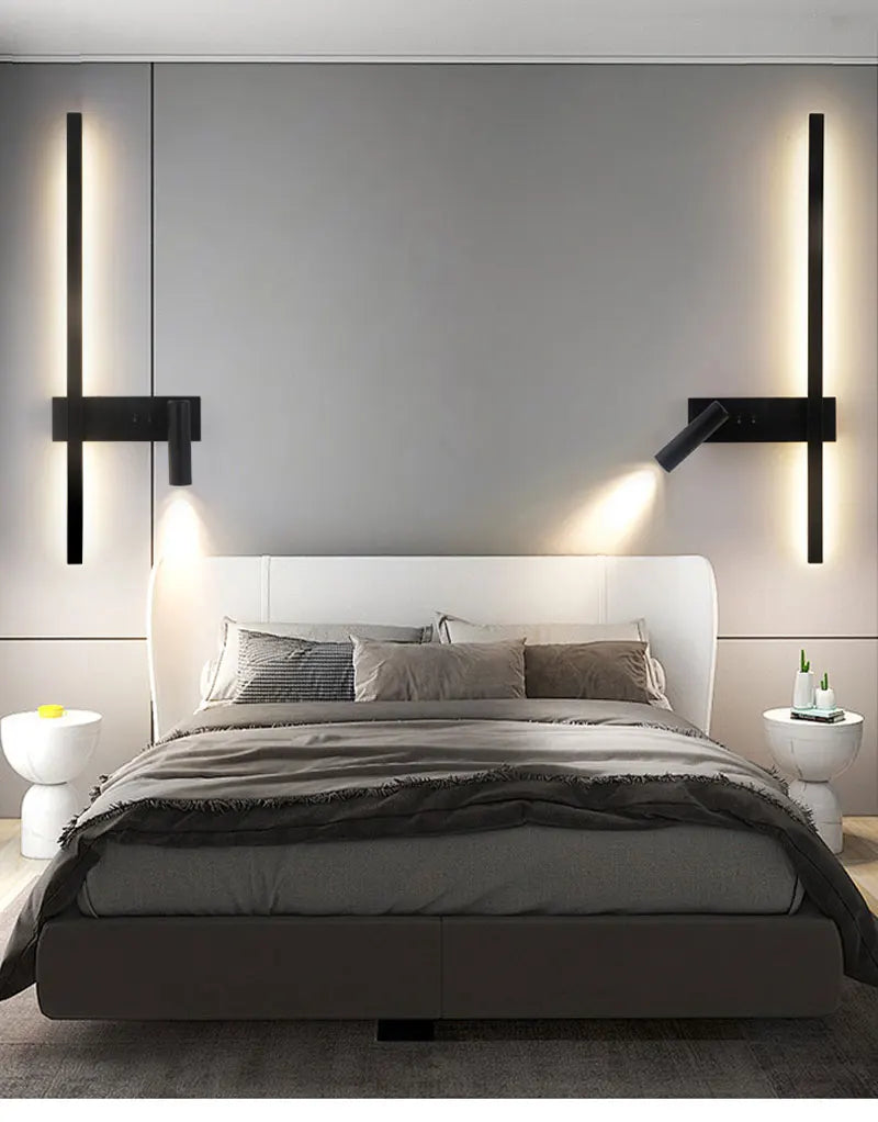 Modern LED Wall Lamps with Switch for Bedroom Indoor LED Wall Lights with 350° Rotatable Spotlight for Kitchen Dinning Room Home