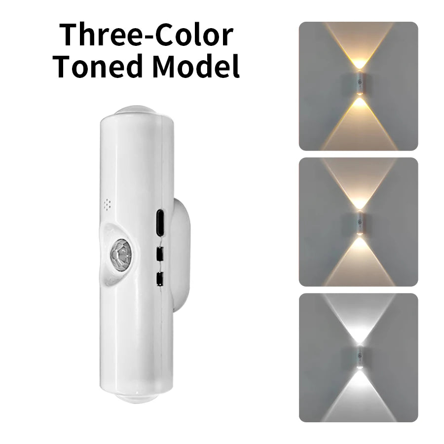 Magnetic Rechargeable LED Night Light RGB Sunset Lamp Wireless Wall Lamp With Motion Sensor For Stair Cabinet Hallway Room Decor