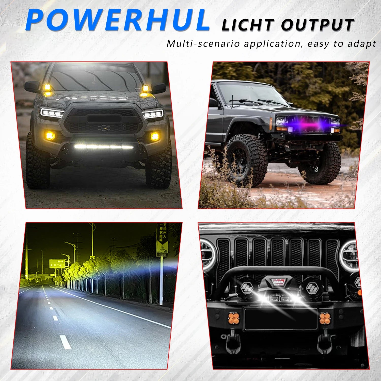 LED Car Grille Spotlight Projector Len Light DRL 120W 12000LM Super Bright Motorcycle Auxiliary Spotlight 6000K/4500K/3000K 12V