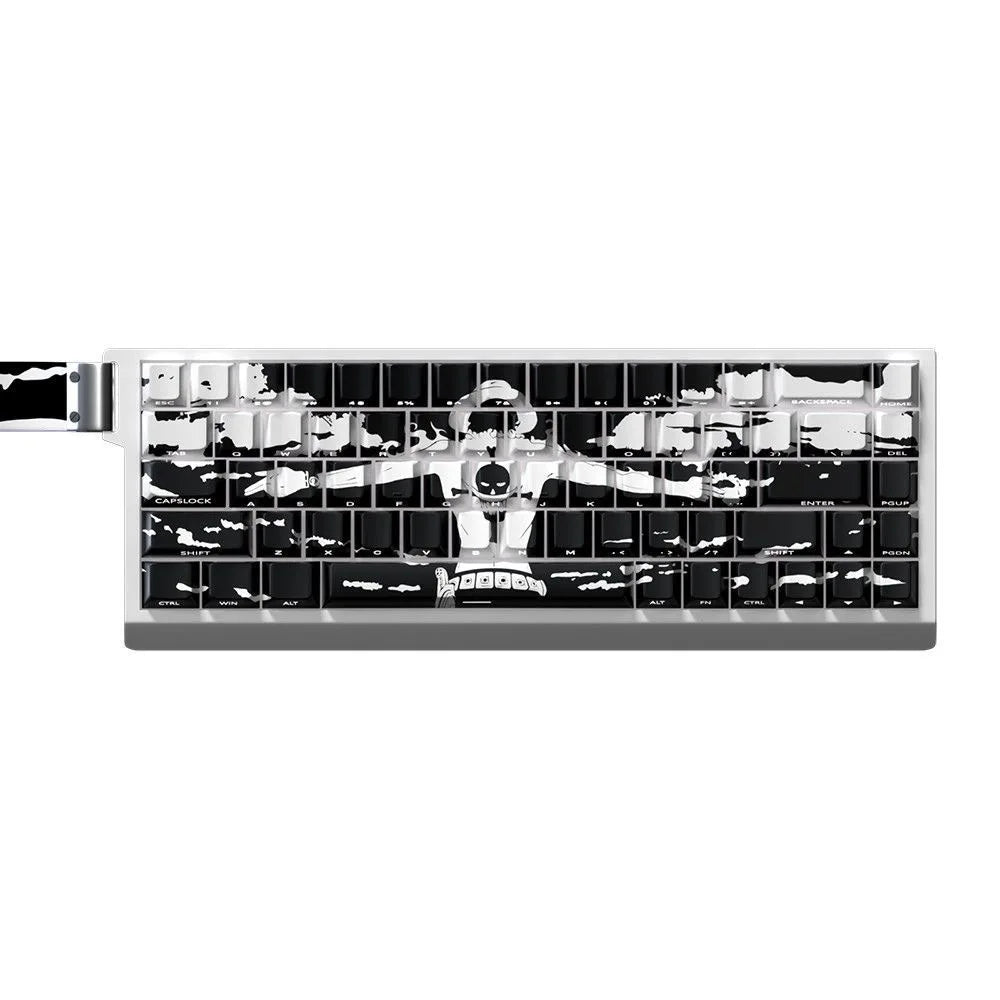 73 Keys Ace Keycaps Anime Key Cap Set Cherry PBT Engraved Side Light Transmission 74 Keys for Mechanical Keyboard 61/65/68